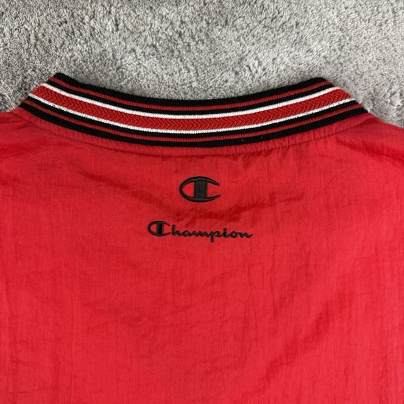 Vintage Champion Manchester Indians Pullover Windbreaker Jacket Men's L Red 90s - Picture 5 of 12